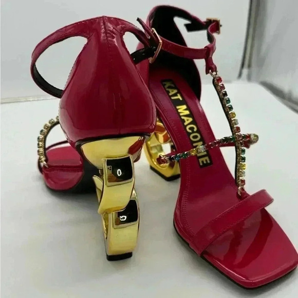 Brand New KAT MACONIE Sadia Ankle Strap Sandal in Fuchsia - Picture 3 of 16